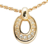 ディオール ペンダントネックレス ゴールド メッキ ラインストーン レディース Dior 【中古】